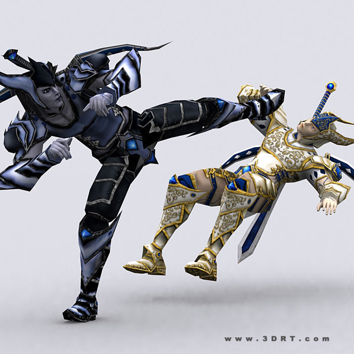 3DRT - Battlerage Elf Rangers Low-poly 3D model_13