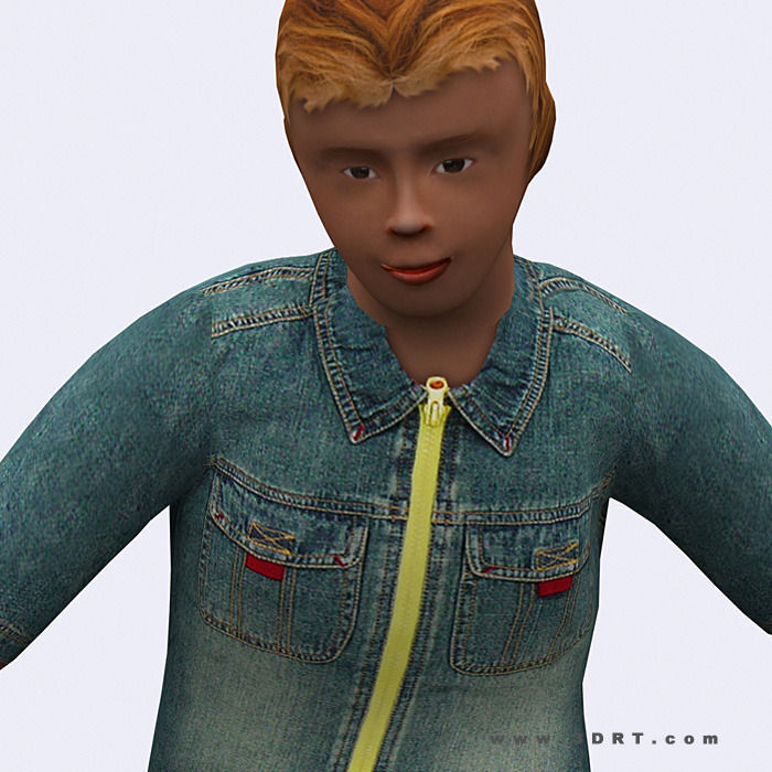 3DRT - Realpeople Kids Girls Low-poly 3D model_2