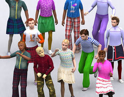 3DRT - Realpeople Kids Girls 3D Model