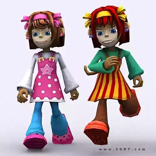 3DRT - Chii Monkeygirls Low-poly 3D model