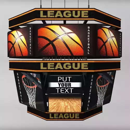 Jumbotron scoreboard double Low-poly 3D model
