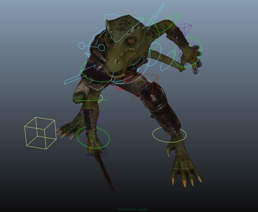 Kobold Lizard rigged for games Low-poly 3D model_3
