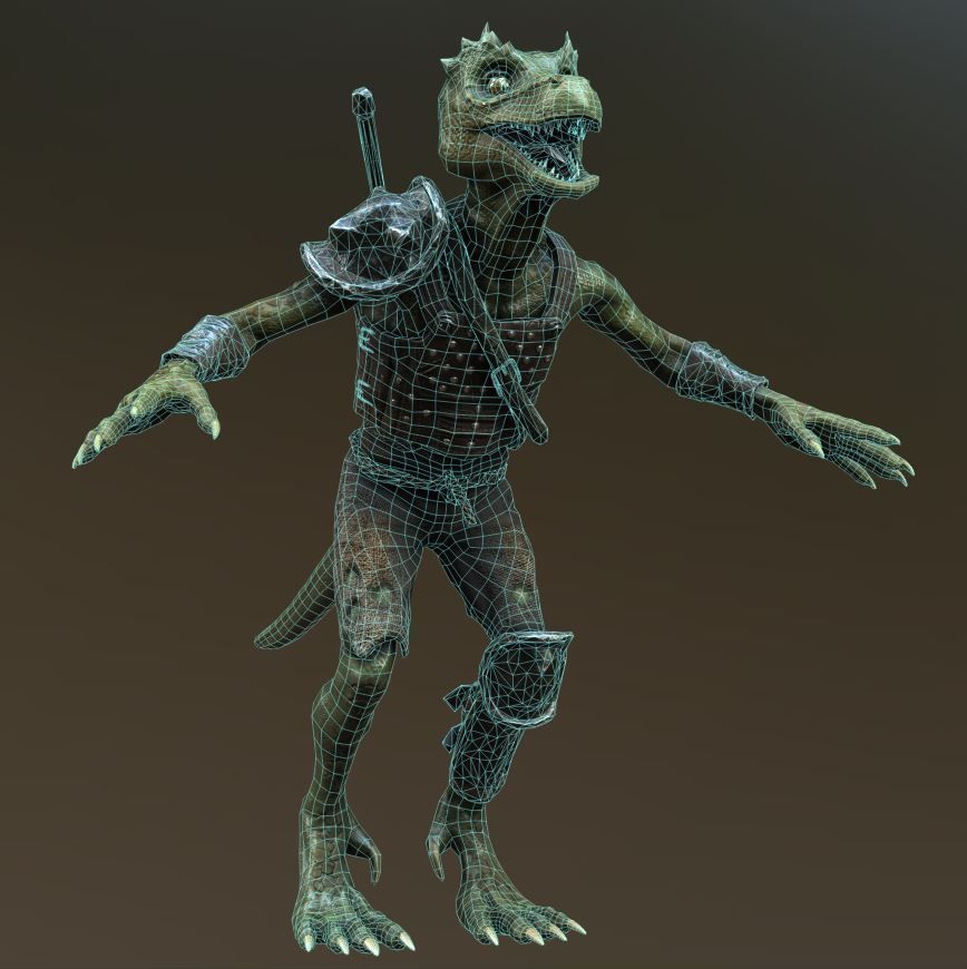 Kobold Lizard rigged for games Low-poly 3D model_2
