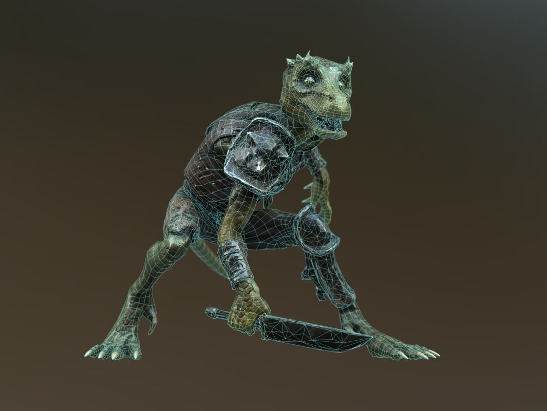 Kobold Lizard rigged for games Low-poly 3D model_4