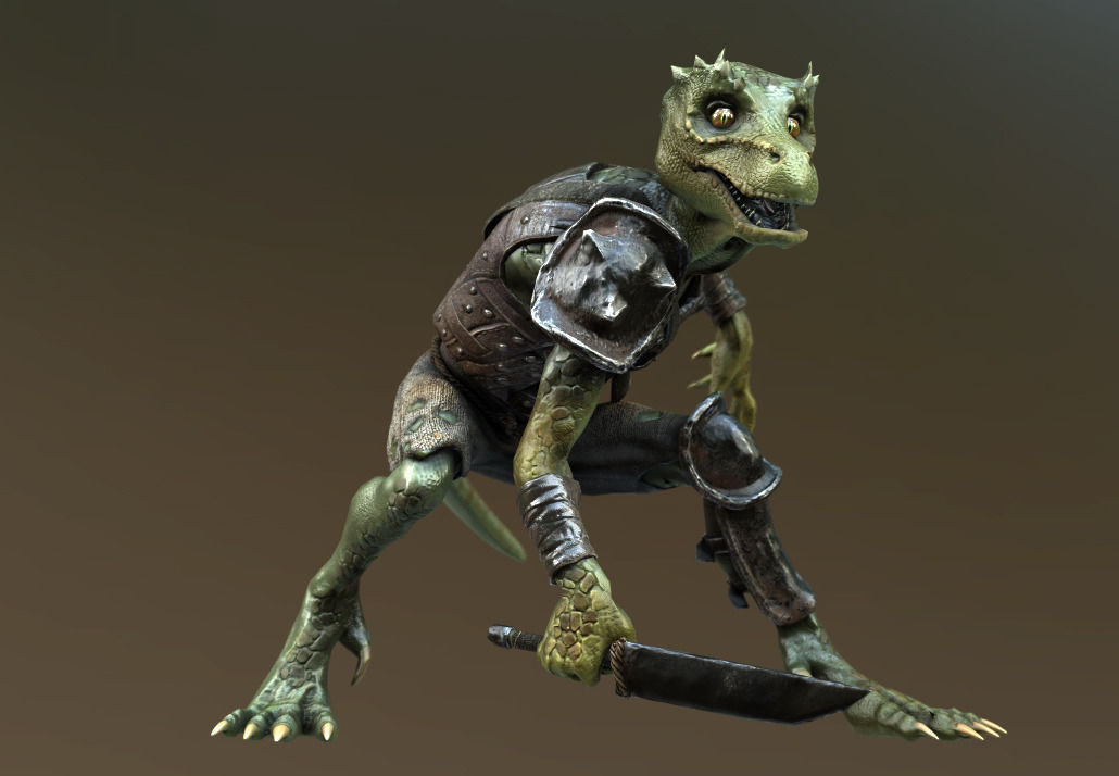 Kobold Lizard rigged for games Low-poly 3D model_6