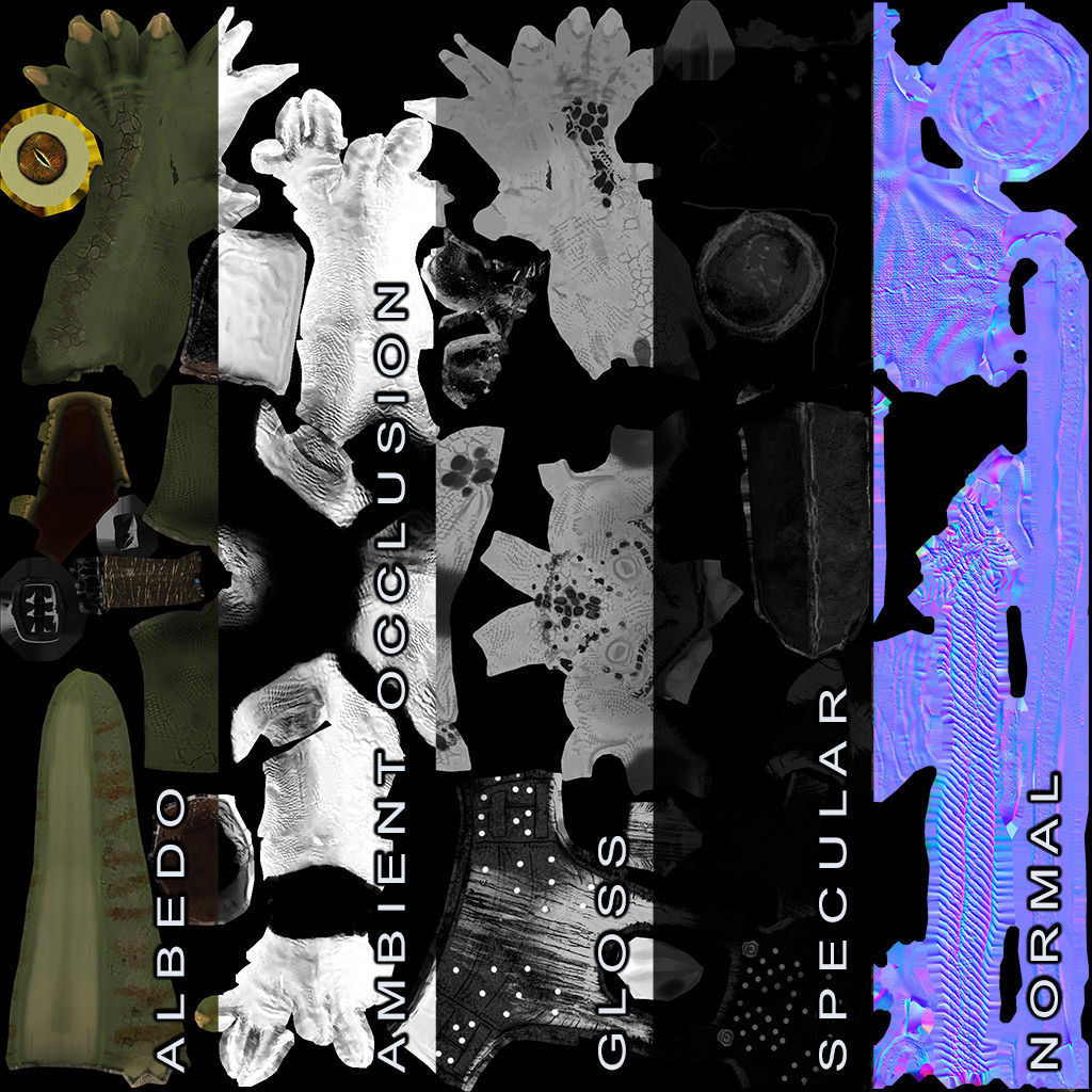 Kobold Lizard rigged for games Low-poly 3D model_5