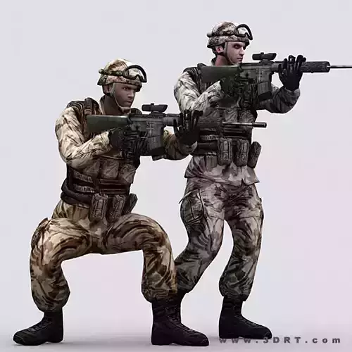 3DRT - US Army Marines Low-poly 3D model