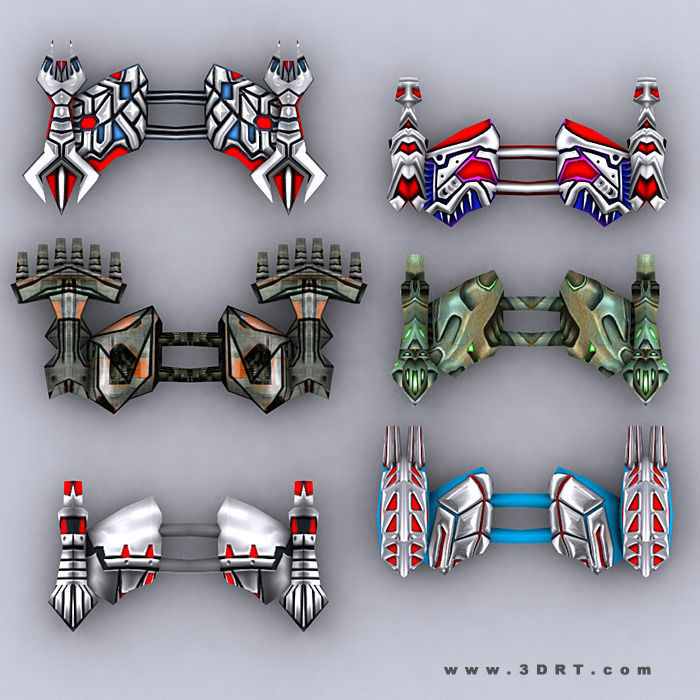 3DRT - Galaxian Space Invaders Low-poly 3D model_3