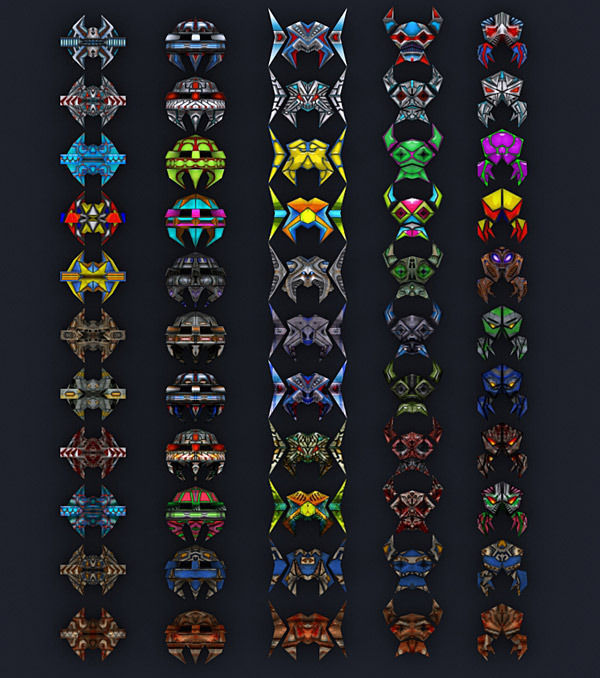 3DRT - Galaxian Space Invaders Low-poly 3D model_13