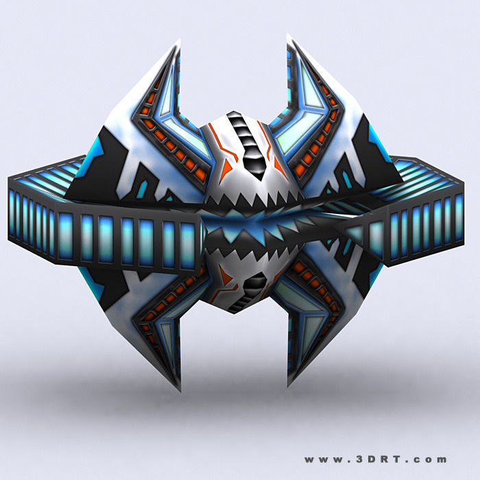 3DRT - Galaxian Space Invaders Low-poly 3D model_9