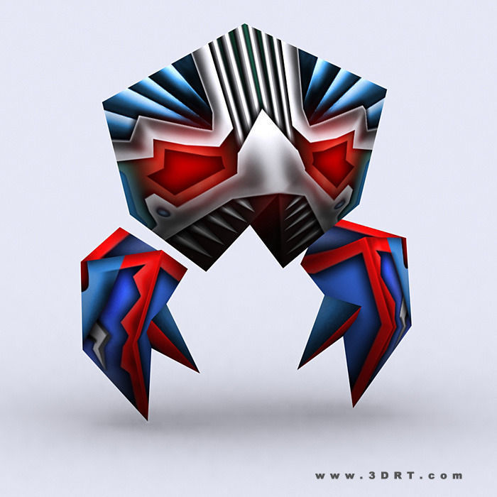 3DRT - Galaxian Space Invaders Low-poly 3D model_6