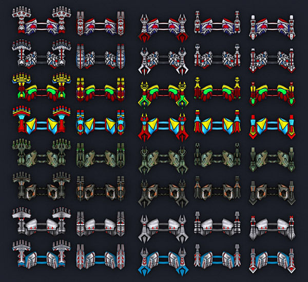 3DRT - Galaxian Space Invaders Low-poly 3D model_14