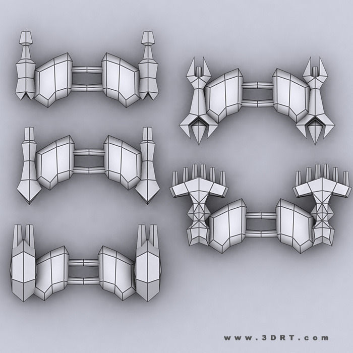3DRT - Galaxian Space Invaders Low-poly 3D model_12