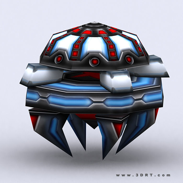 3DRT - Galaxian Space Invaders Low-poly 3D model_10