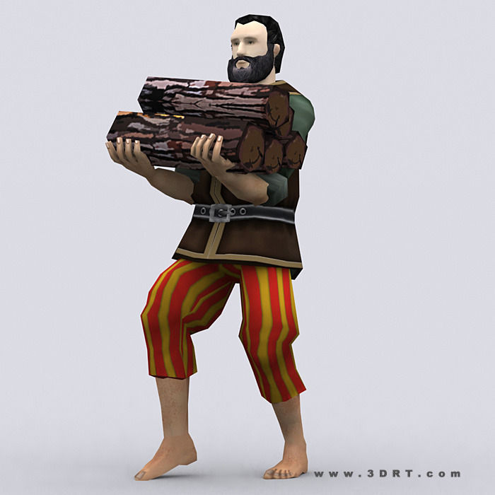 3DRT - Peasants Construction Kit Low-poly 3D model_16