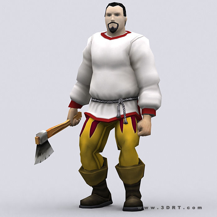 3DRT - Peasants Construction Kit Low-poly 3D model_6