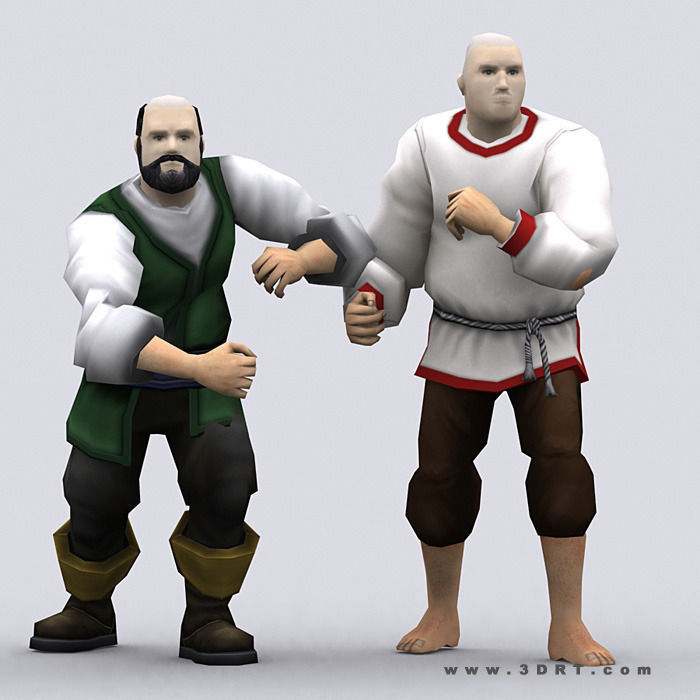 3DRT - Peasants Construction Kit Low-poly 3D model_2