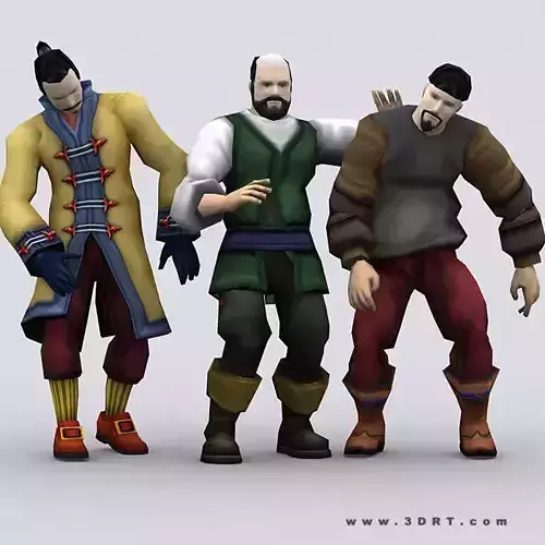 3DRT - Peasants Construction Kit Low-poly 3D model