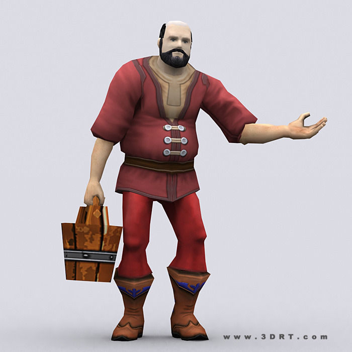 3DRT - Peasants Construction Kit Low-poly 3D model_9