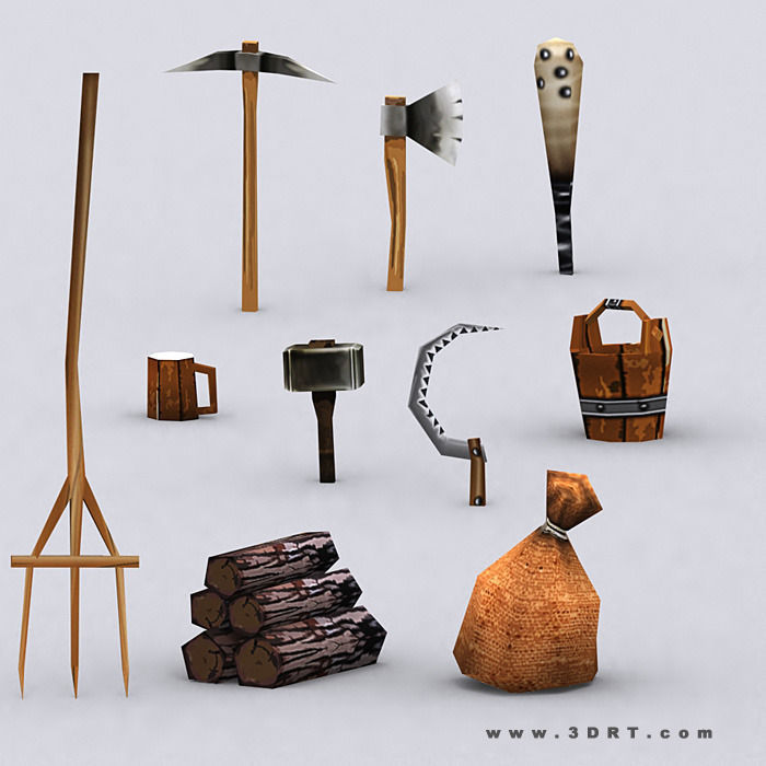 3DRT - Peasants Construction Kit Low-poly 3D model_28