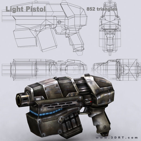 3DRT - Sci-Fi Firearms Animated  Low-poly 3D model_20