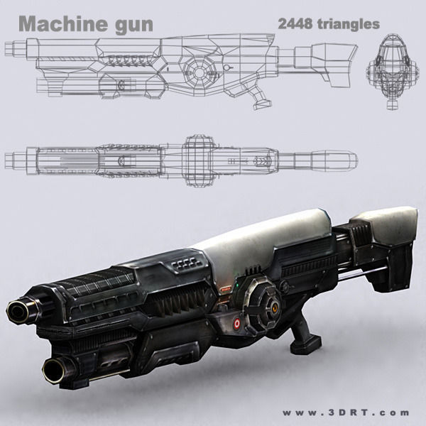 3DRT - Sci-Fi Firearms Animated  Low-poly 3D model_4