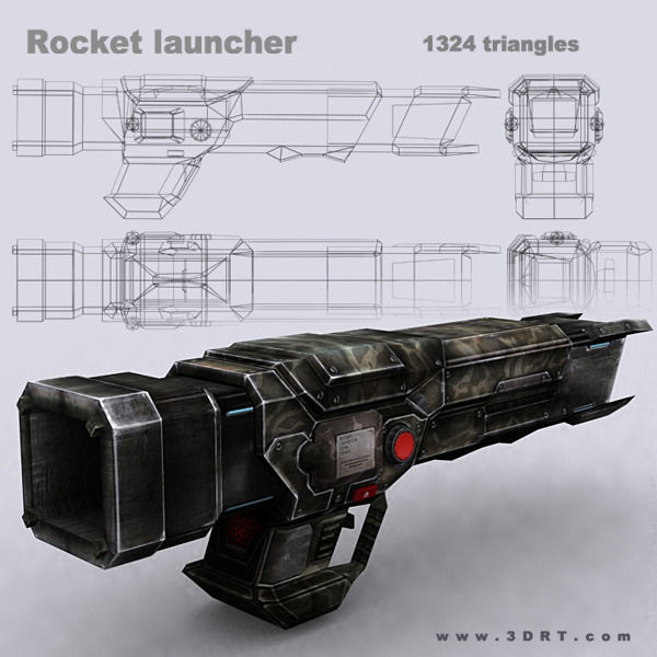 3DRT - Sci-Fi Firearms Animated  Low-poly 3D model_12