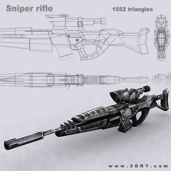 3DRT - Sci-Fi Firearms Animated  Low-poly 3D model_14