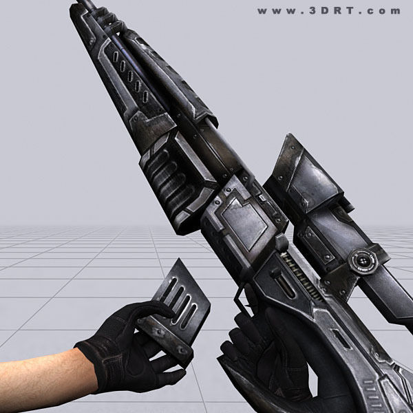 3DRT - Sci-Fi Firearms Animated  Low-poly 3D model_16