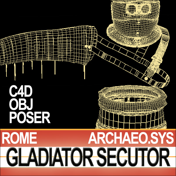 Roman Gladiator Secutor Props Poser Daz 3D model_13