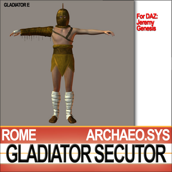 Roman Gladiator Secutor Props Poser Daz 3D model_10