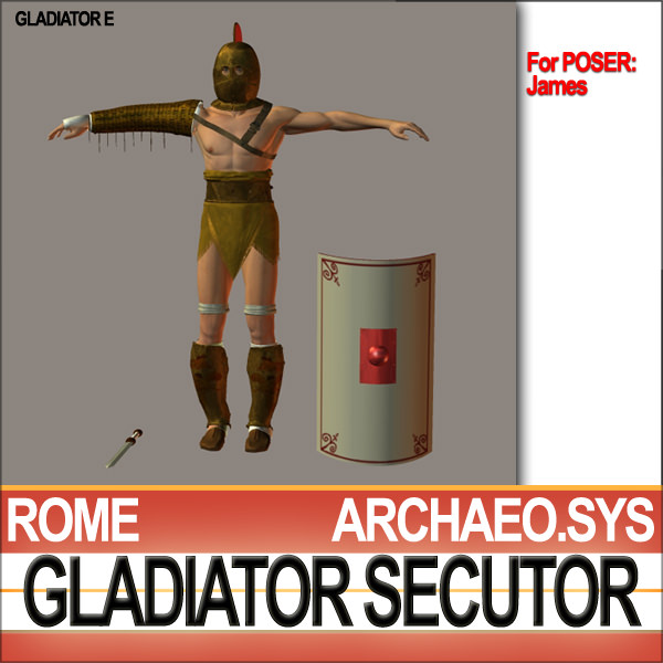 Roman Gladiator Secutor Props Poser Daz 3D model_8