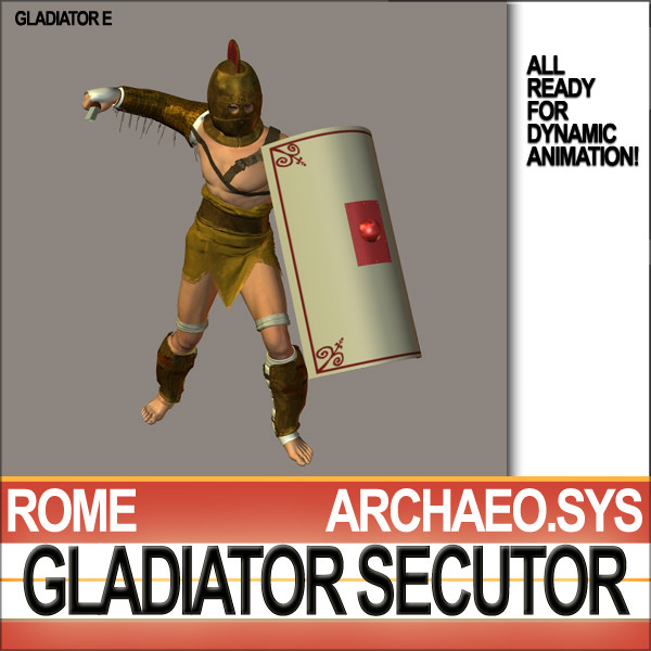 Roman Gladiator Secutor Props Poser Daz 3D model_12