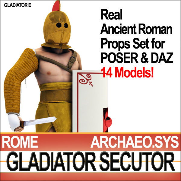 Roman Gladiator Secutor Props Poser Daz 3D model_15