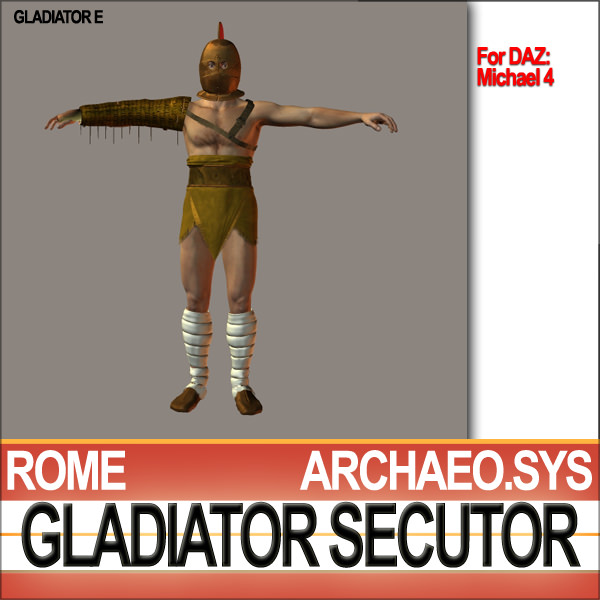 Roman Gladiator Secutor Props Poser Daz 3D model_9