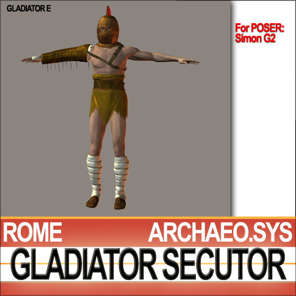 Roman Gladiator Secutor Props Poser Daz 3D model_11