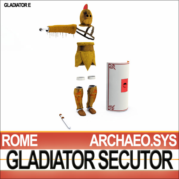Roman Gladiator Secutor Props Poser Daz 3D model_4