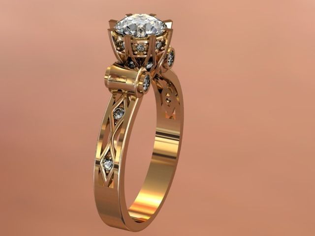 Gorgeous engagement ring  3D print model_0