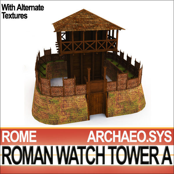 Roman Watch Tower Scene with Interiors A 3D model_7