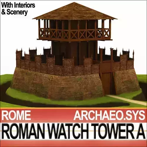 Roman Watch Tower Scene with Interiors A 3D model