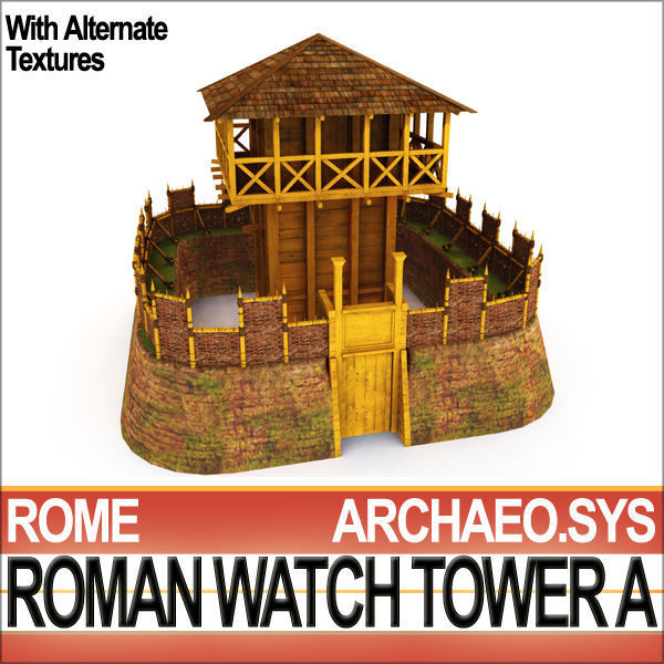Roman Watch Tower Scene with Interiors A 3D model_5