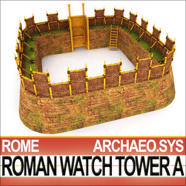 Roman Watch Tower Scene with Interiors A 3D model_14