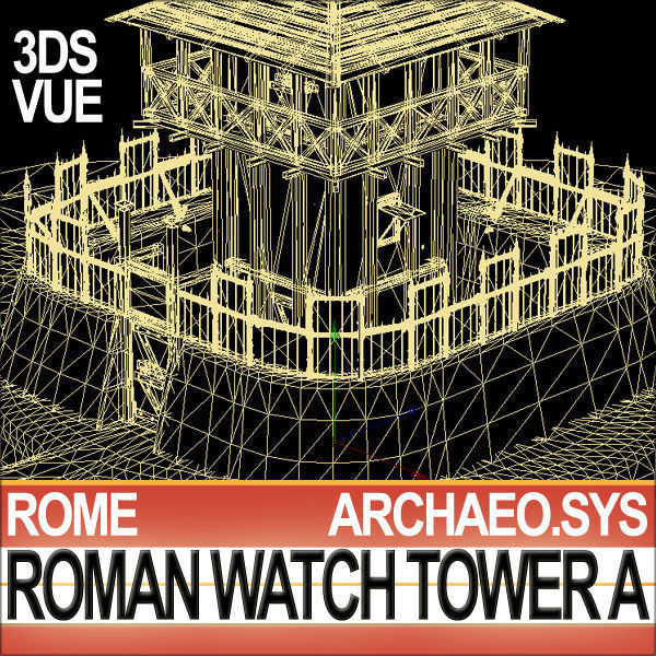 Roman Watch Tower Scene with Interiors A 3D model_15