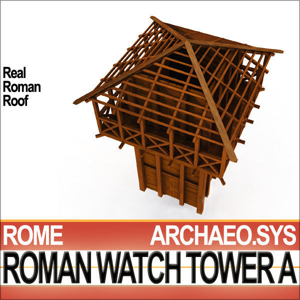Roman Watch Tower Scene with Interiors A 3D model_10