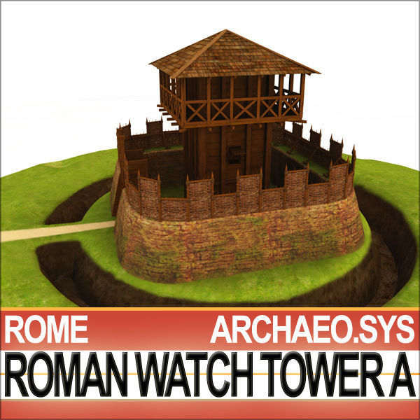 Roman Watch Tower Scene with Interiors A 3D model_3