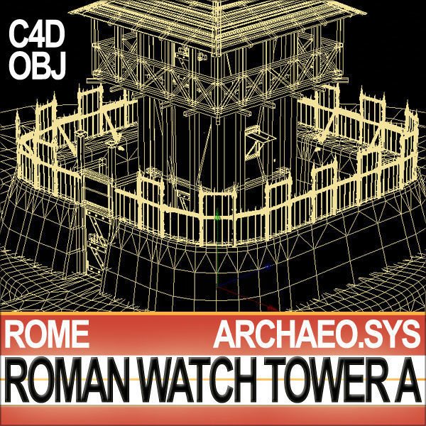 Roman Watch Tower Scene with Interiors A 3D model_11