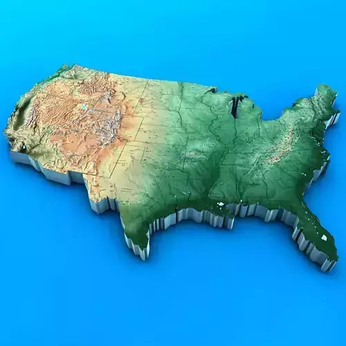 USA Map 3D model