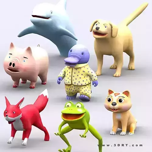 3DRT - Toonpets Animals Low-poly 3D model