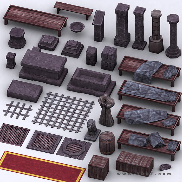 3DRT - Dungeon Master Construction Kit  Low-poly 3D model_22