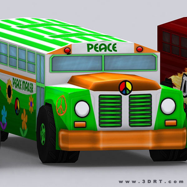 3DRT - Road Rush Busses Low-poly 3D model_7